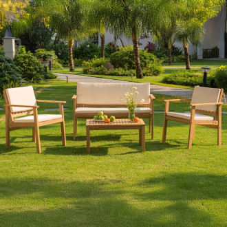 VIKA CAFFE Set zahradního nábytku z akátového dřeva - Bjørkka