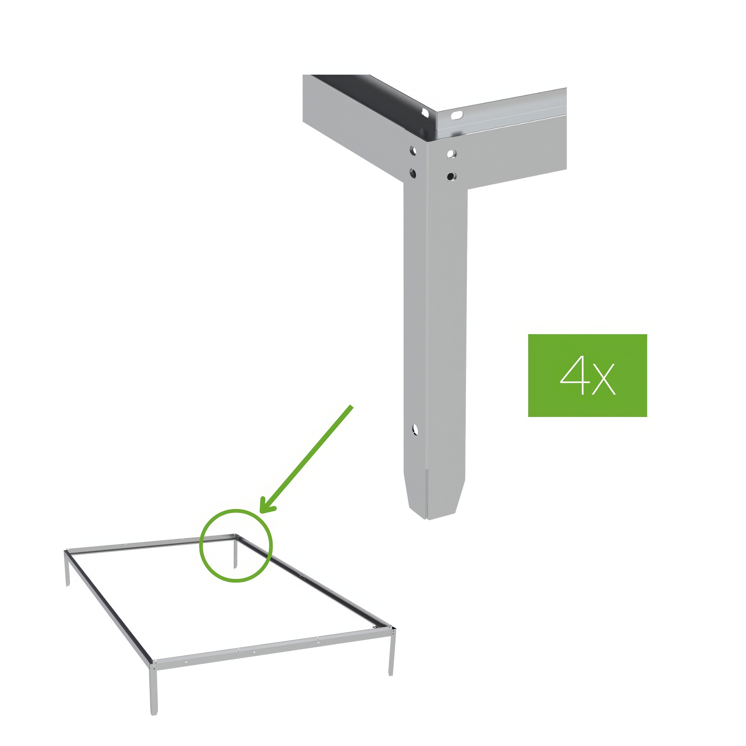 Kotvy pro upevnění do země 4ks, Skleníky Slide-In - Cultivo