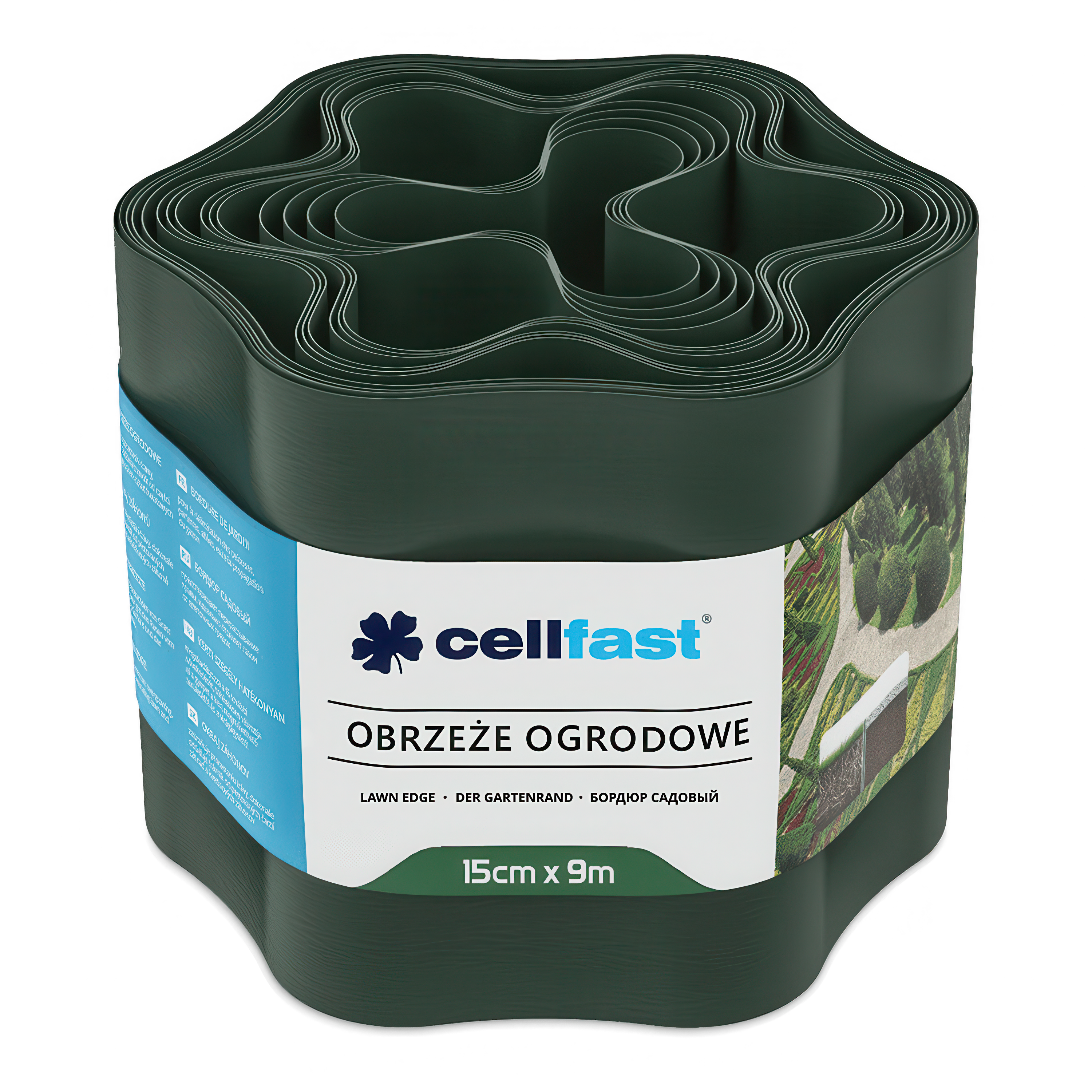 Zahradní obruby 15 cm x 9,0 m Tmavě zelená Cellfast