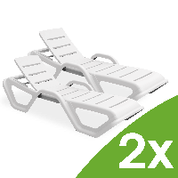 Zahradní lehátka MONOBLOCK White SET 2KS New - Bjorkka
