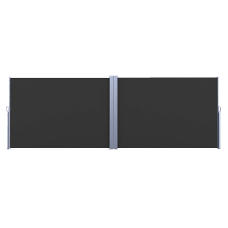 Terasová markýza 200x600 tmavě šedá dvojitá - FOCUS GARDEN