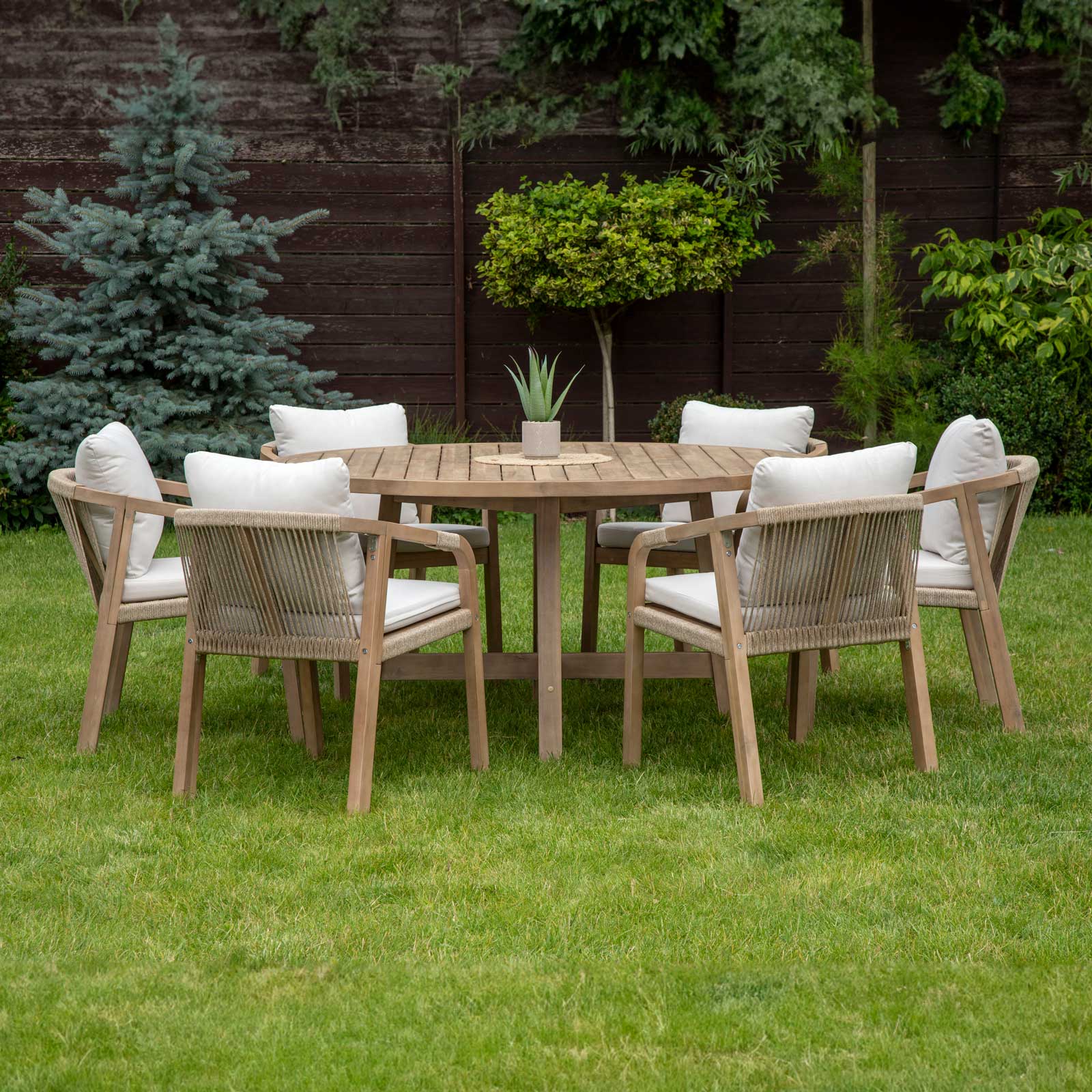 Kulatý stůl se židlemi MARIGOLD 6+1 Round - FURRORE