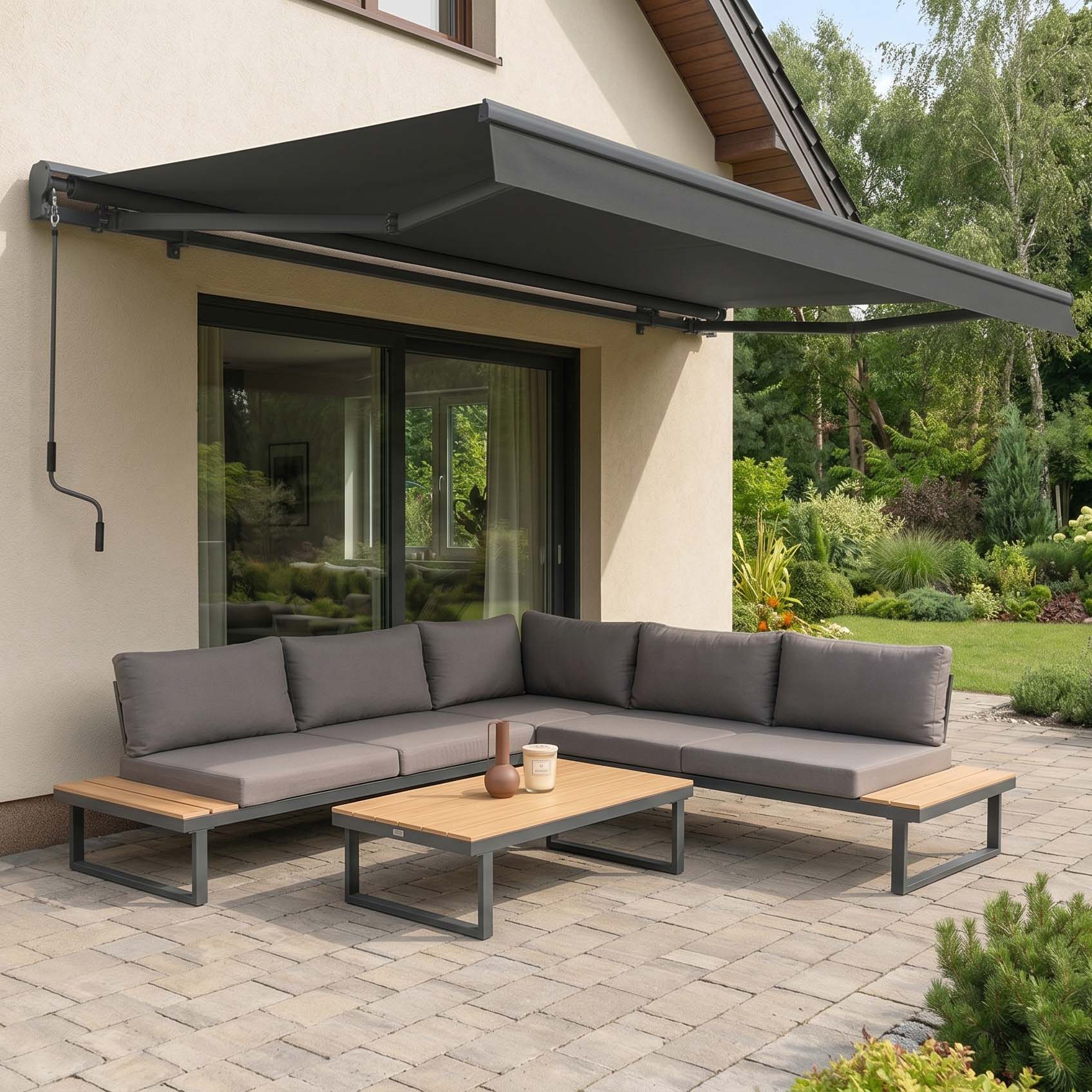 Terasová markýza PREMIUM 400x300 šedá - Gutroof