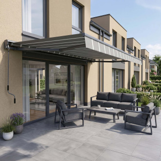 Terasová markýza PREMIUM 400x300 šedá/bílá - Gutroof