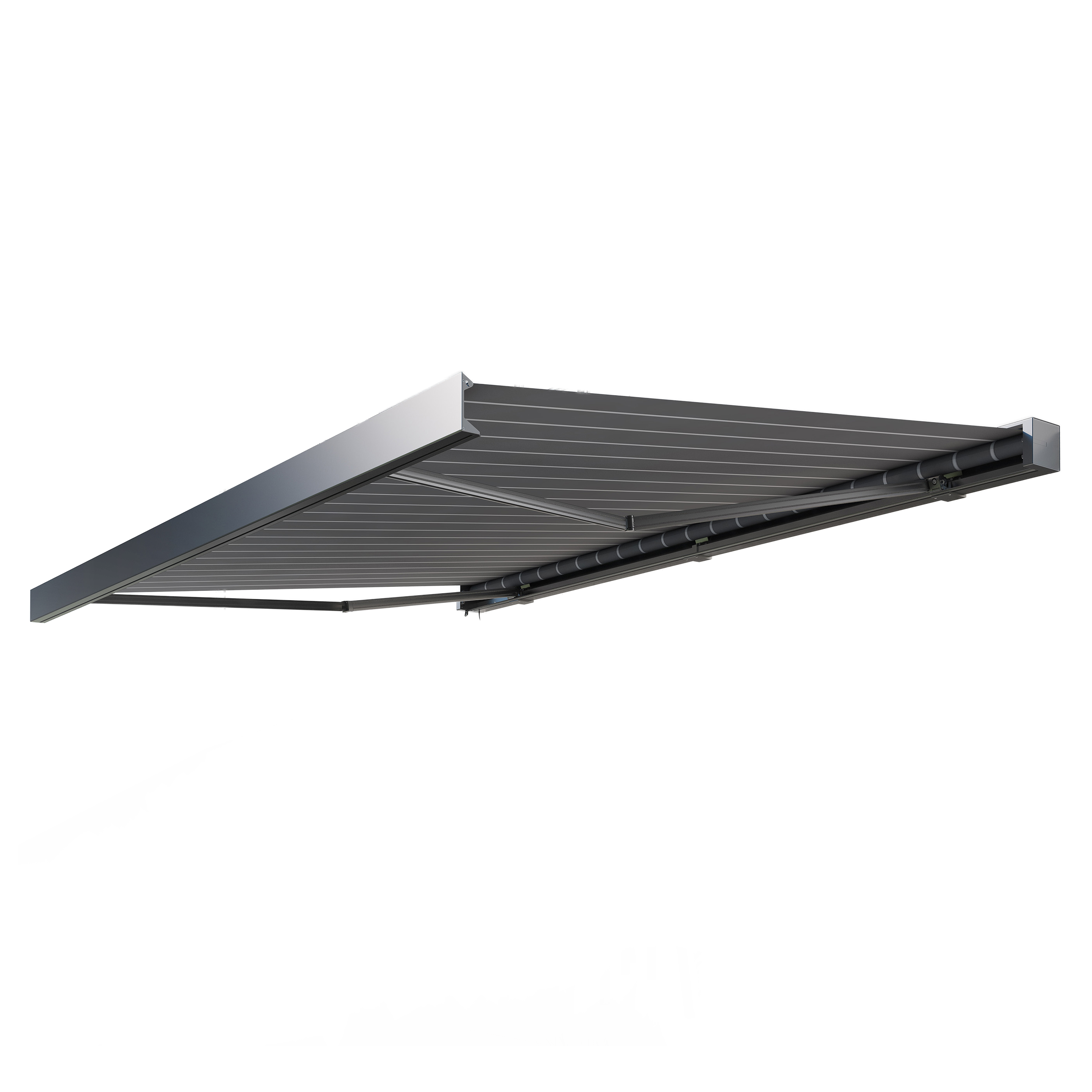 Markýza na terasu PRIME AUTOMATIC 400x300 GREY/WHITE s LED osvětlením a senzorem větru/slunce - Gutroof