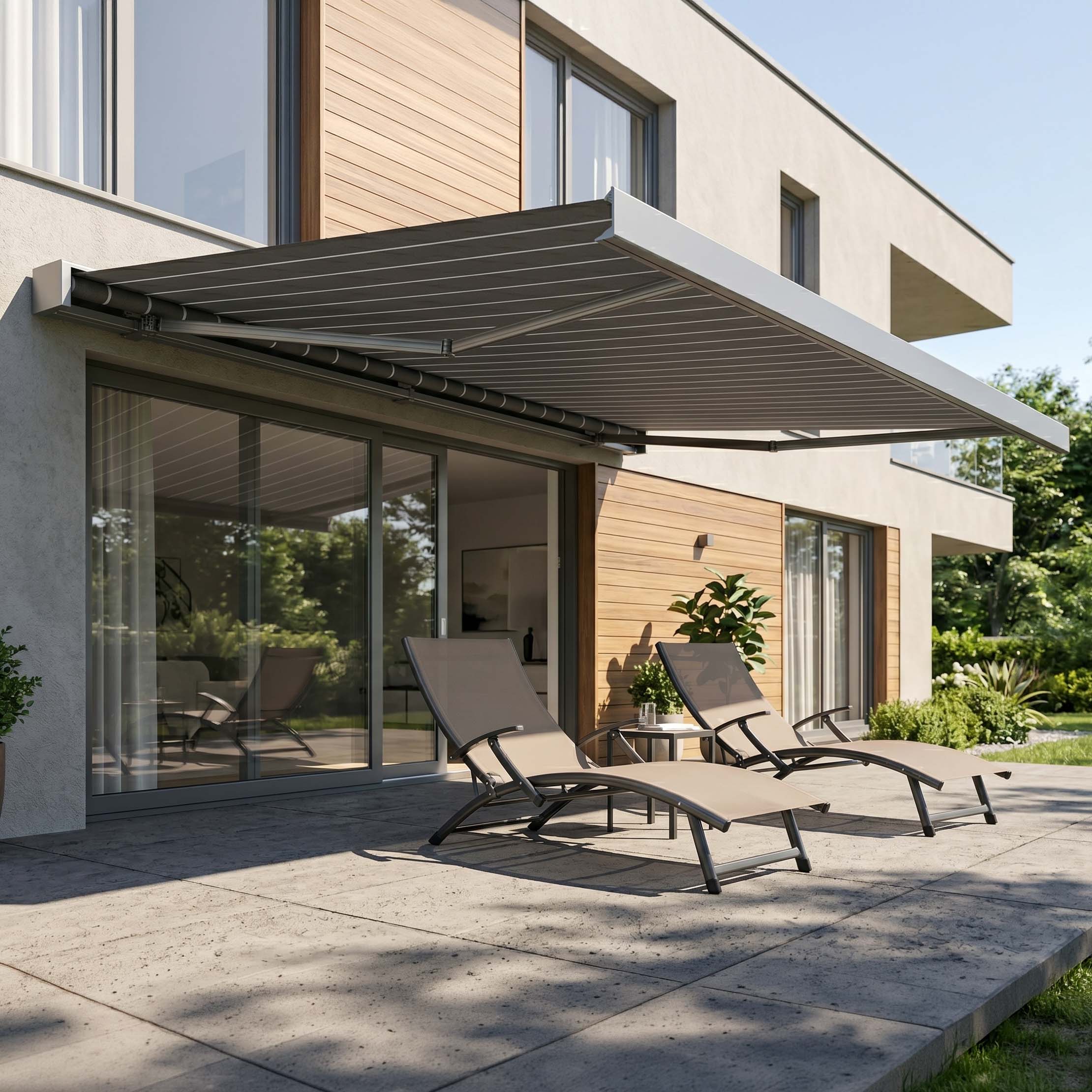 Kazetová markýza Gutroof PRIME 450x300 cm s LED a senzorem