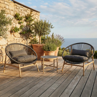 Sada zahradního nábytku GALLA 2+1 Dark Grey - Bjørkka