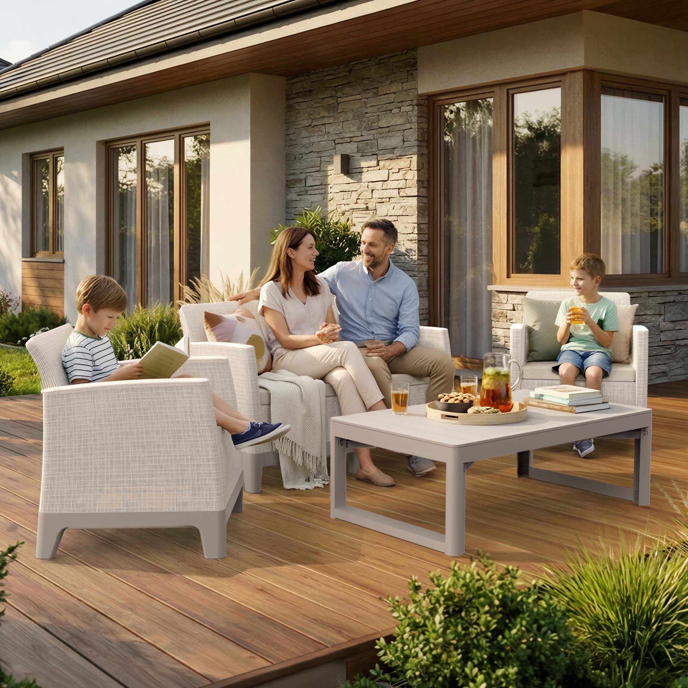 Zahradní nábytek SCANDI MAX2/LYON Pebble Grey-Soft Beige / Sf. Beige - Keter