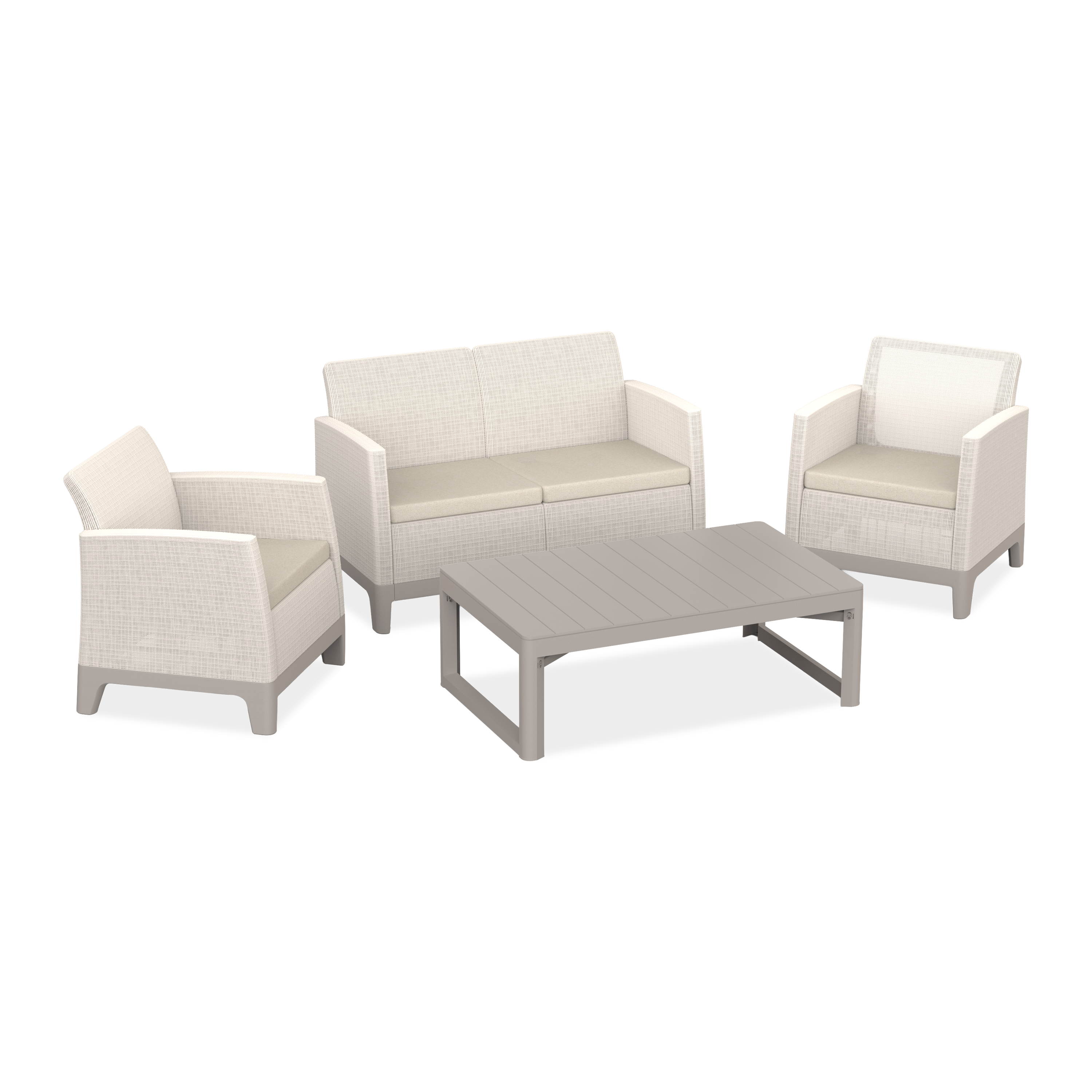 Zahradní nábytek SCANDI MAX2/LYON Pebble Grey-Soft Beige / Sf. Beige - Keter