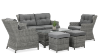 Technorattanový nábytek TRIVENTO 2 + pufy Stone Grey - Focus Garden
