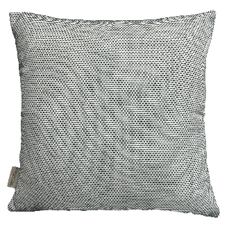 Čtvercový zahradní polštář Meshy 45x45 MoodMe s jemným černo-bílým vzorem a štítkem na boku