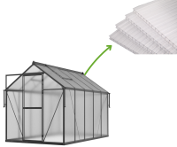Polykarbonátové desky 4 mm 1291x573 mm vyměnitelné pro skleníky (5 ks) Slide-in - Cultivo