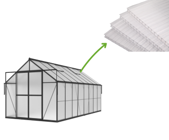 výkres s rozměry skleníku „slide in“ 183x245