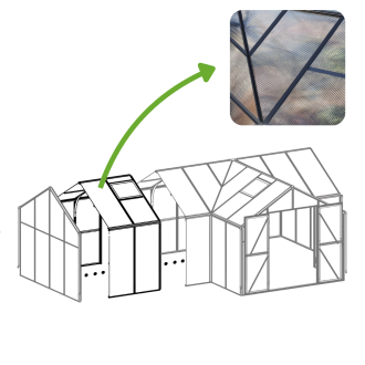 Rozšiřující modul pro zimní zahradu TRIBECA PC + sklo 287x144cm - Gutroof