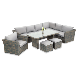 Rohová skříňka Technorattan MONIZ DINING PLUS Grey