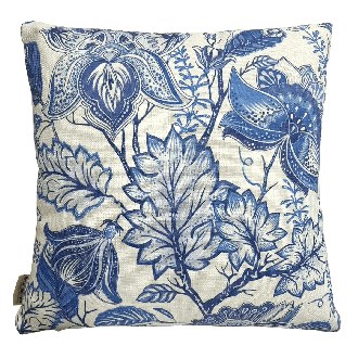 Čtvercový zahradní polštář MoodMe Sereno 45x45 cm s modrým květinovým vzorem na světlém podkladu