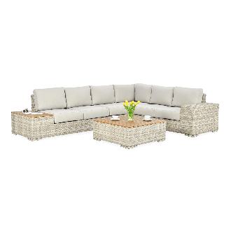 Technorattan rohová skříň AVOCADO WOOD béžová