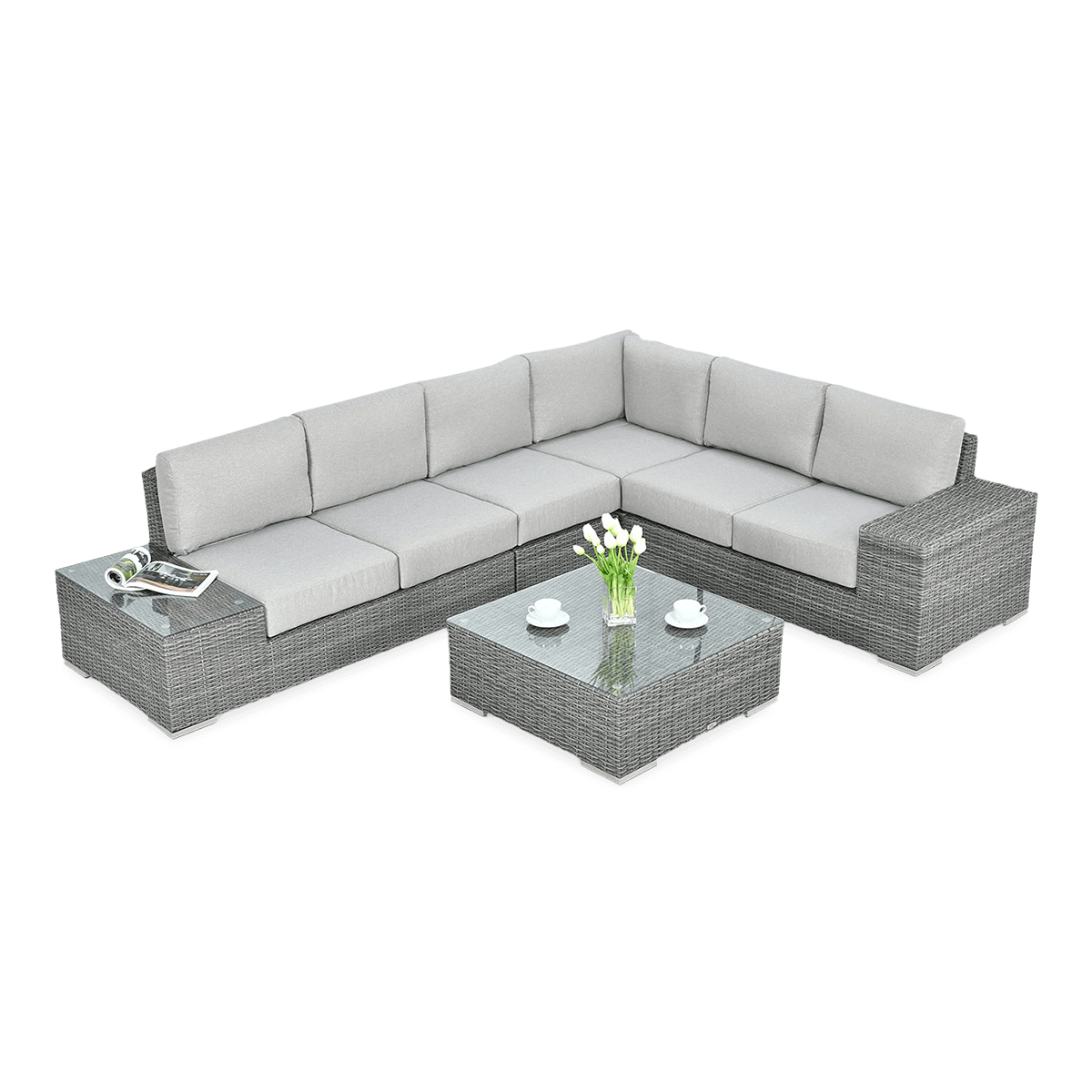 Rohová skříňka Technorattan AVOCADO Dark Grey