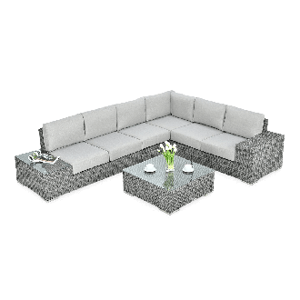 Rohová skříňka Technorattan AVOCADO Dark Grey