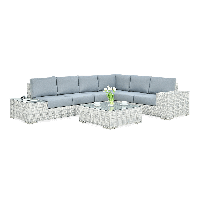 Rohová skříňka Technorattan AVOCADO Bílá šedá