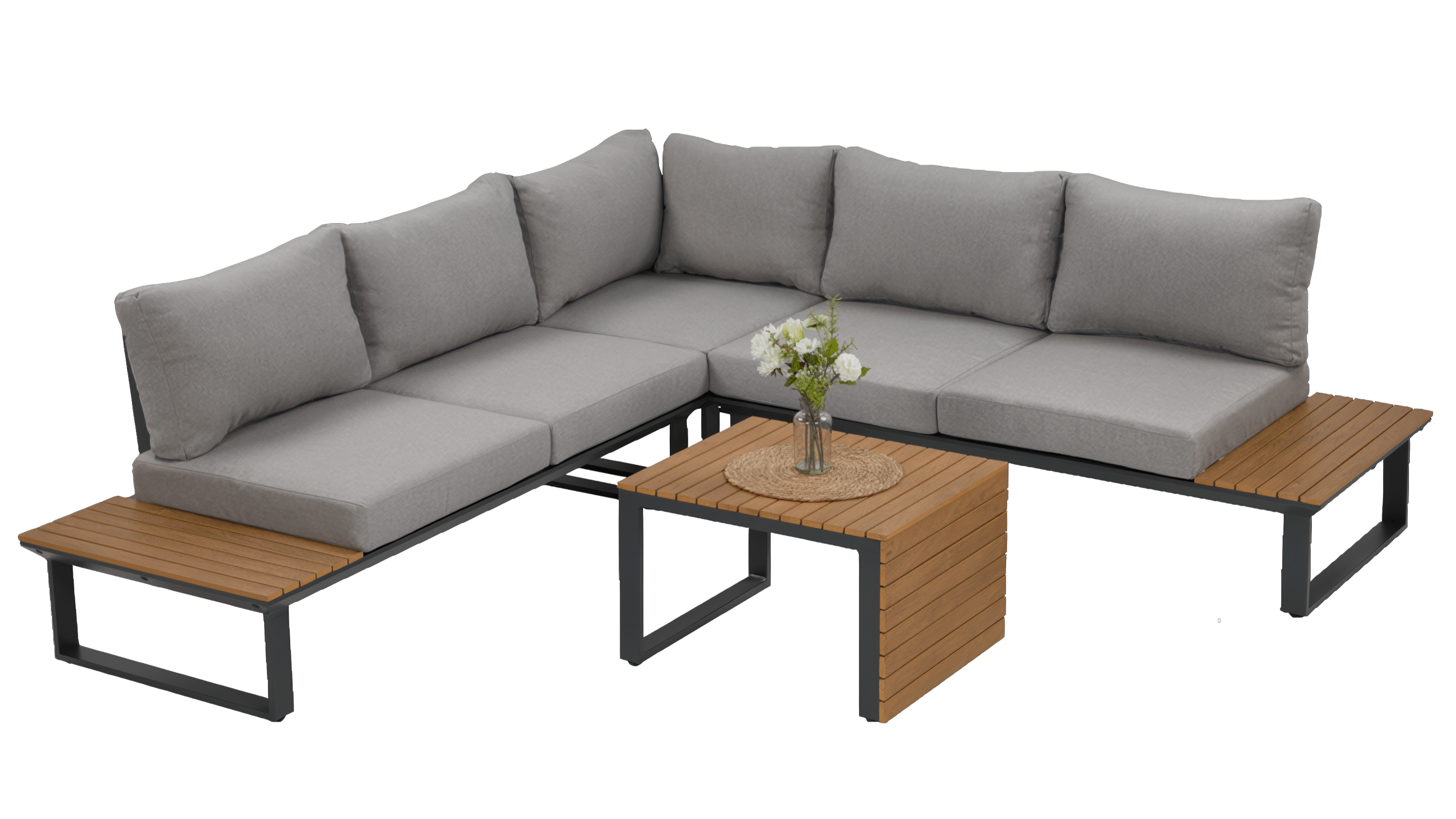 PASADENA Tmavě šedý zahradní kout - FOCUS GARDEN