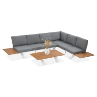 Zahradní roh SORRENTO WOOD Bílá