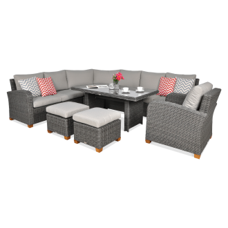 Narożnik z technorattanu MADERA PLUS Zaokrąglony Dark Grey