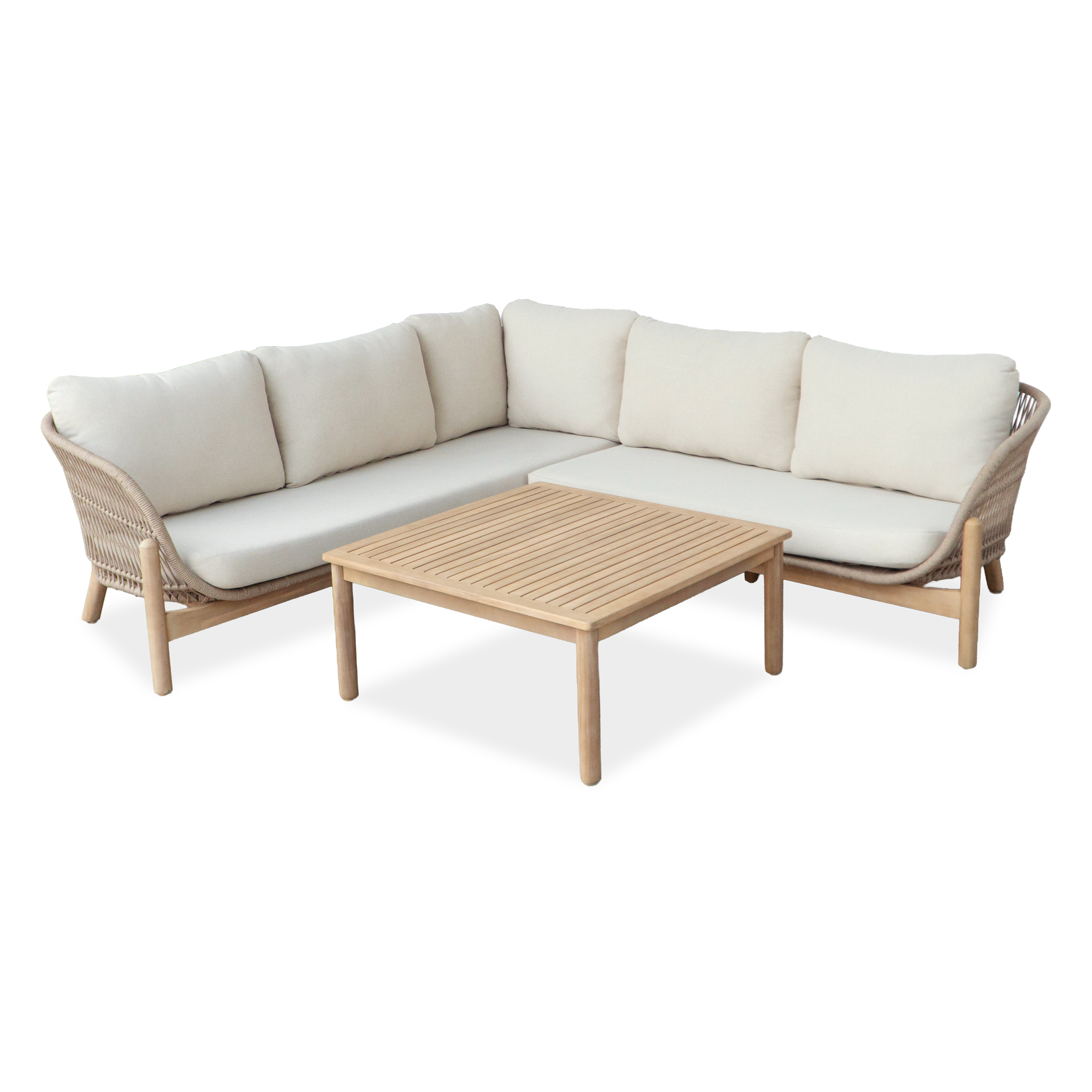Zahradní rohová sedací souprava BERGEN Acacia wood - Bjørkka