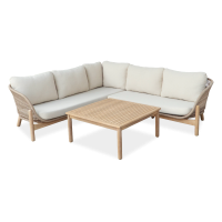 Zahradní rohová sedací souprava BERGEN Acacia wood - Bjørkka