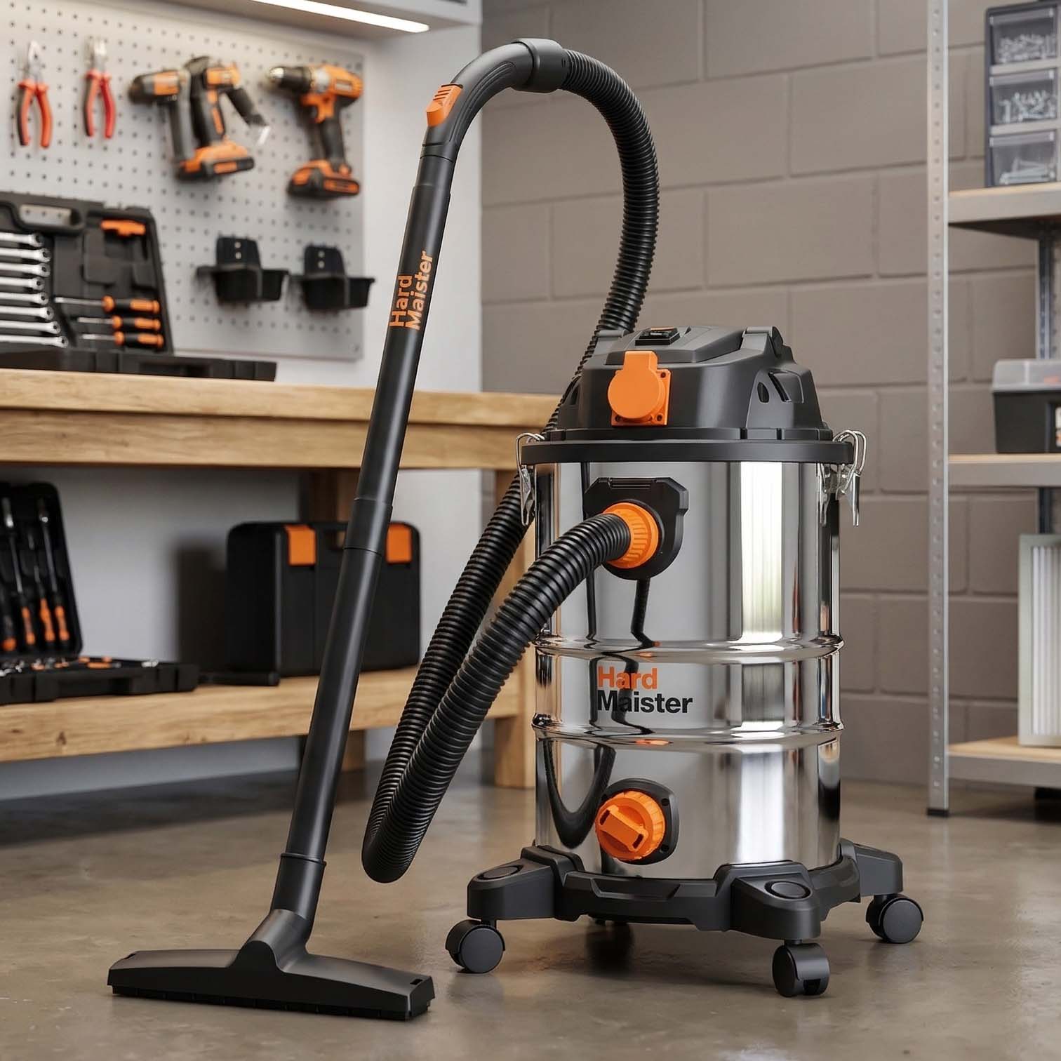 Výkonný dílenský vysavač na mokré a suché vysávání s příkonem 1300 W - HardMaister