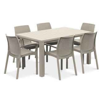 Zahradní jídelní set BALI/JULIE 6+1 Capuccino - Keter
