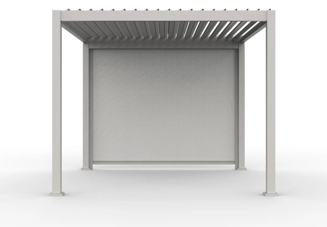 Prémiová bílá 4m spouštěcí roleta na pergolu - Gutroof 