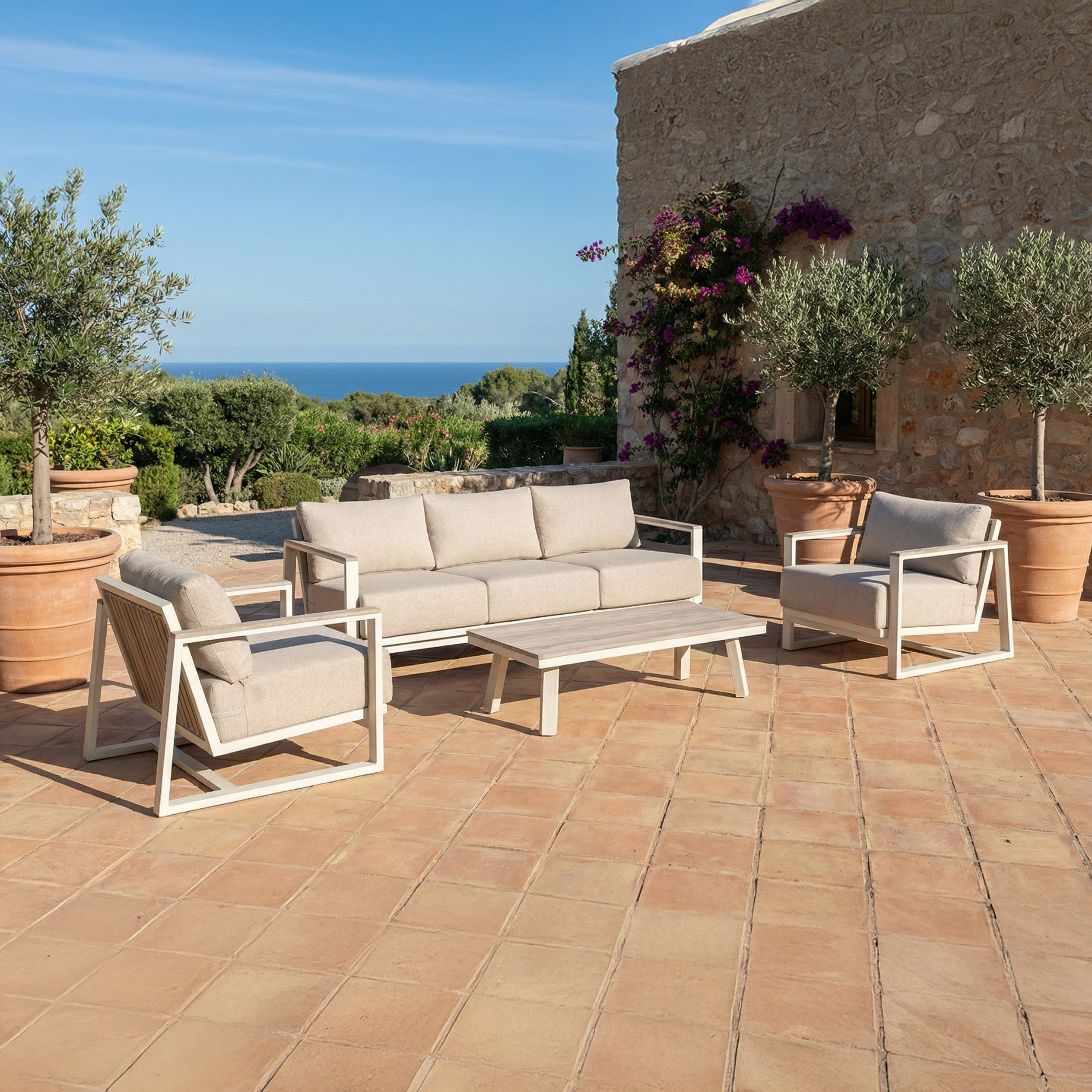 Zahradní set z hliníku EVORA CAFFE Beige - FURRORE