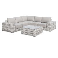 Technorattanová rohová skříňka VEGA CAFFE světle šedá - FOCUS GARDEN