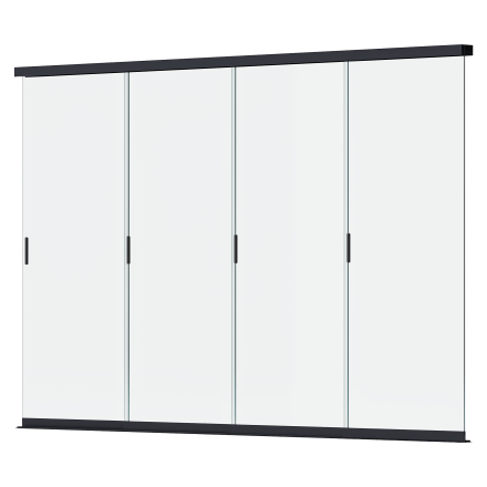 Posuvný skleněný panel pro pergolu ELEGANCE/DELUXE/FUSION 4m Antracit - Gutroof