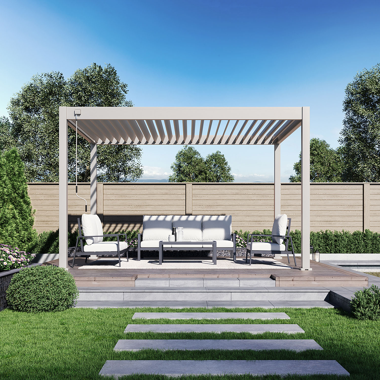 Solidna i trwała pergola ogrodowa na taras ELEGANCE 3x4 Anthracite - Gutroof