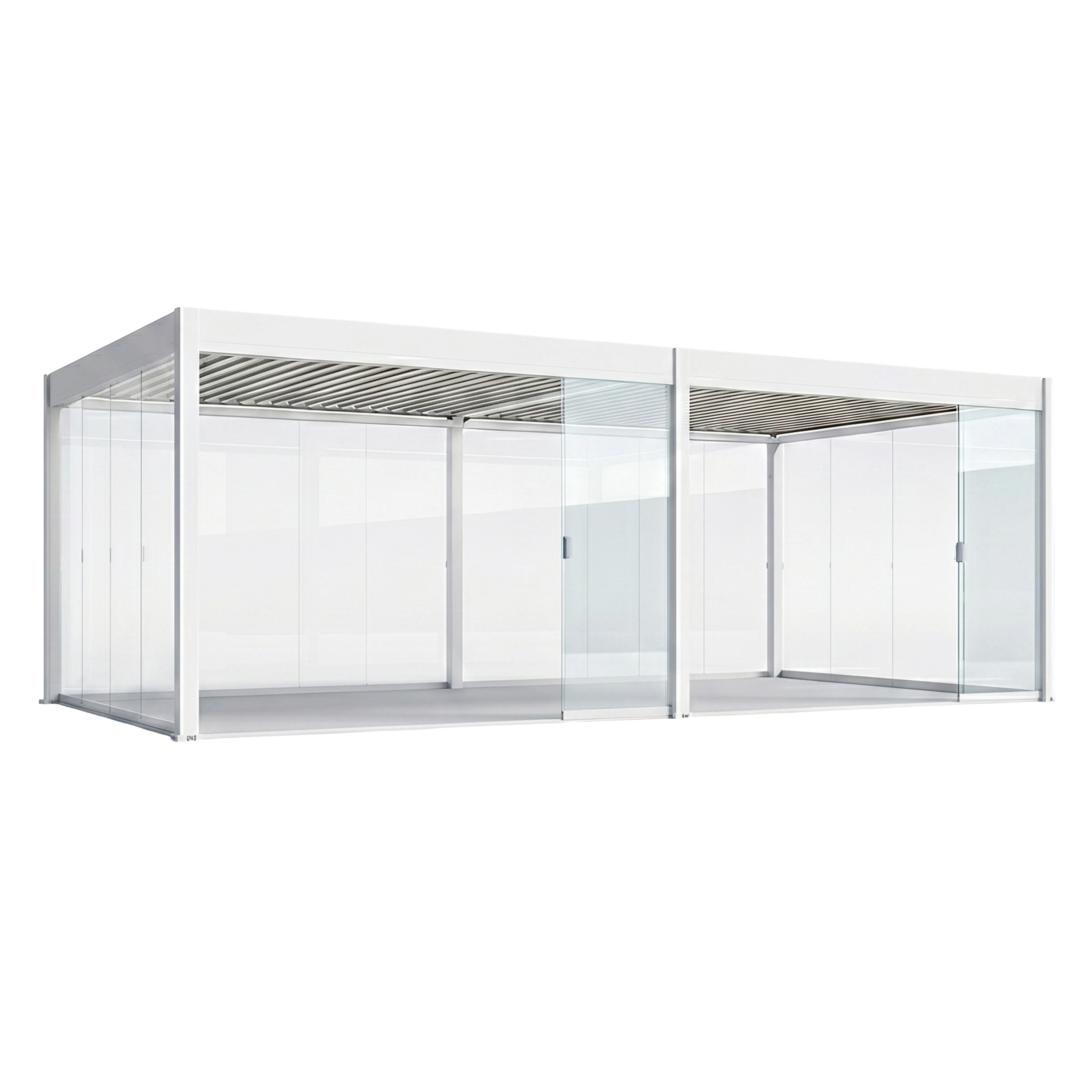 Skleněný posuvný panel k pergole ELEGANCE/DELUXE/FUSION 3,6m Bílá - Gutroof