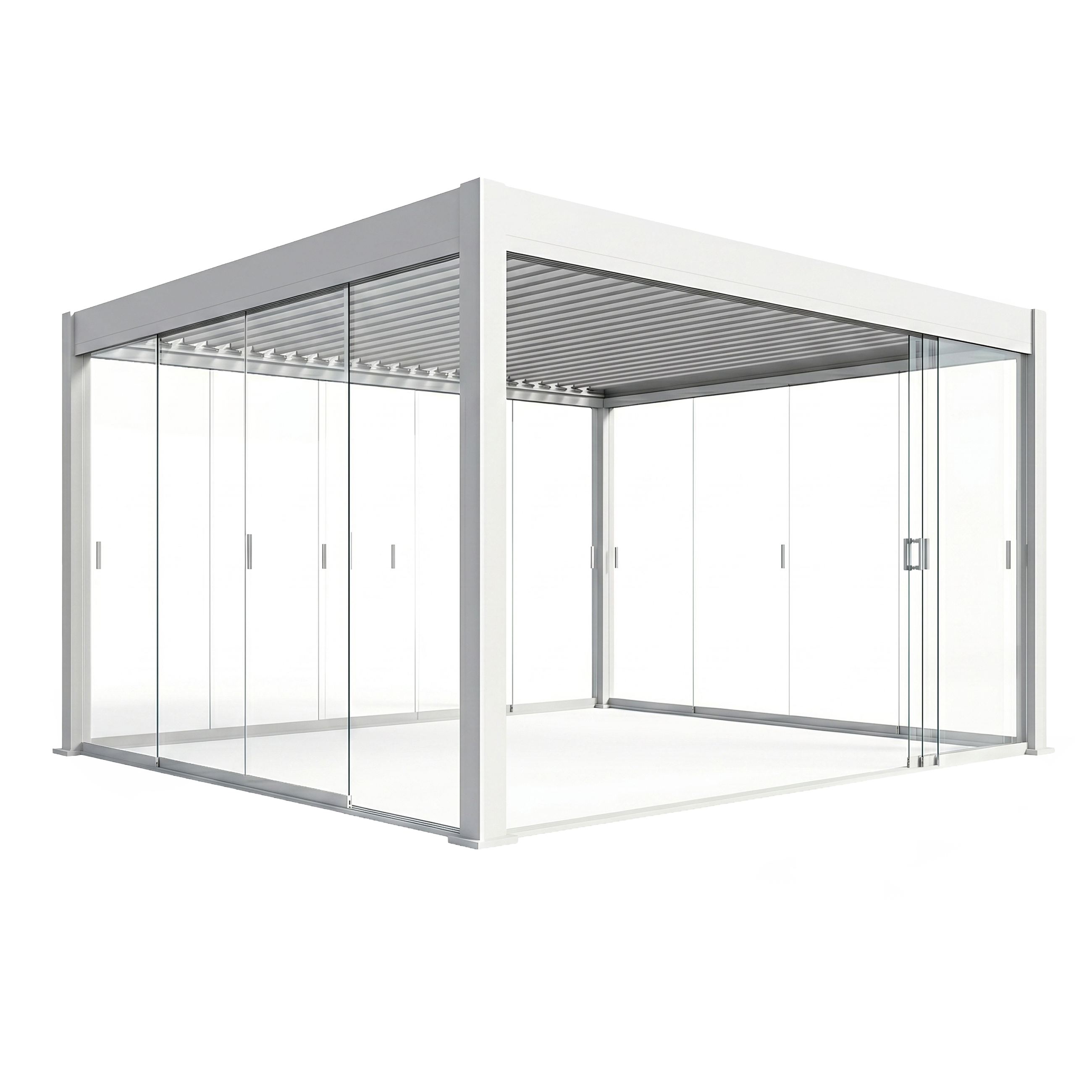 Posuvný skleněný panel pro pergoly ELEGANCE/DELUXE/FUSION 4m White - Gutroof