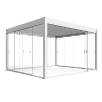 Posuvný skleněný panel pro pergoly ELEGANCE/DELUXE/FUSION 4m White - Gutroof