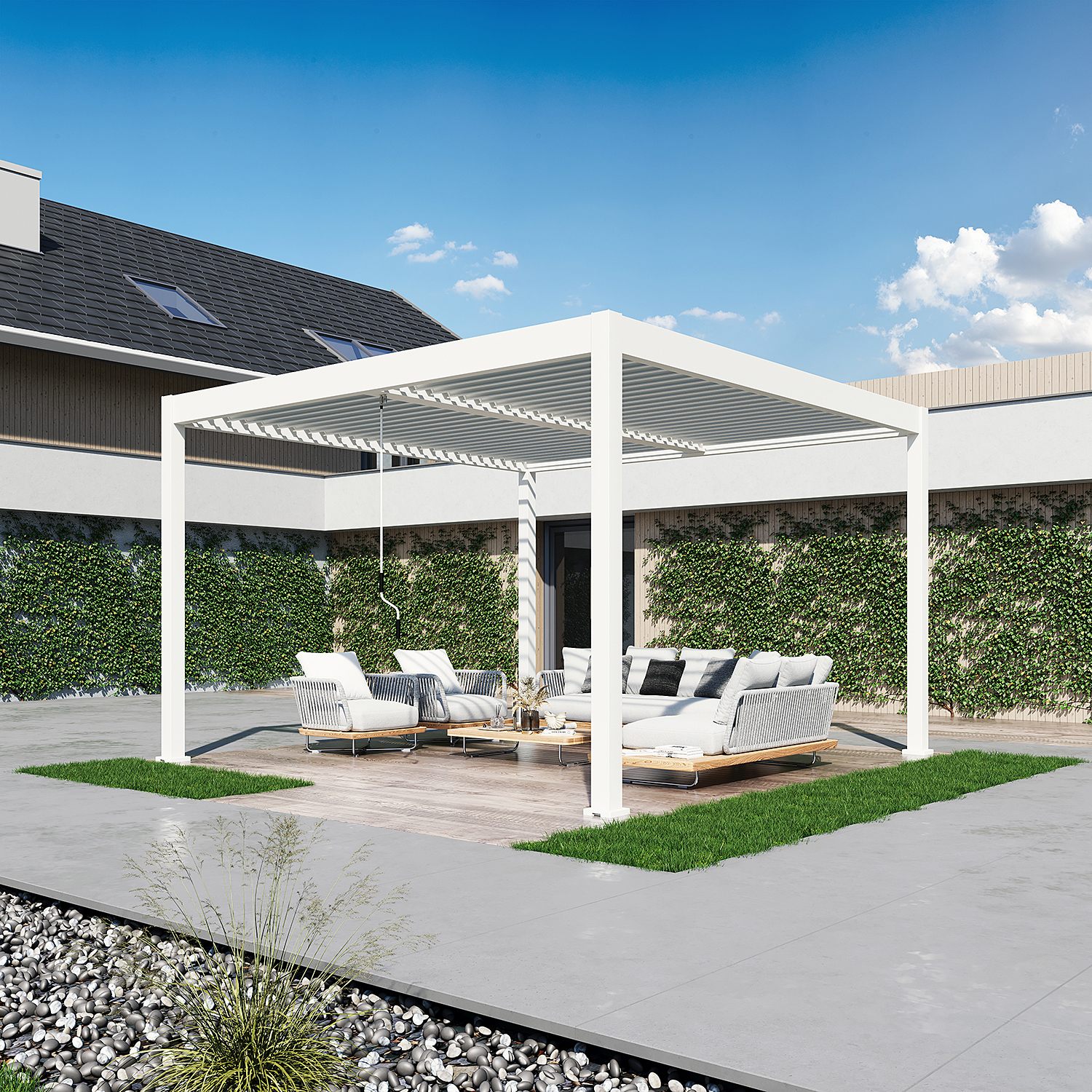 Zahradní pergola ELEGANCE DUO 3,6x4 bílá - Gutroof