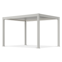 Elektrická terasová pergola DELUXE PRO AUTOMATIC 3x4 s LED osvětlením, White - Gutroof