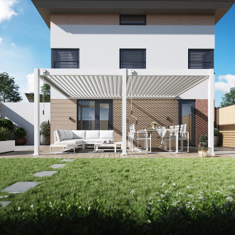 Nástěnná pergola DELUXE Wall 3,6x5,3 White – Gutroof
