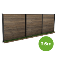Modulární plot 3,6 m pro zapuštění do země Walnut – Keter