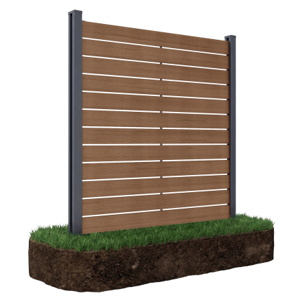 Zahradní plotovka do měkkého podkladu 1,8 m NEO Teak - Gutroof