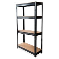 Kovový regál 150 x 70 x 30 cm ČERNÝ - Hardmaister