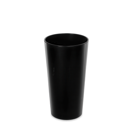 Okrągła doniczka LILIA 25cm czarna - LAMELA