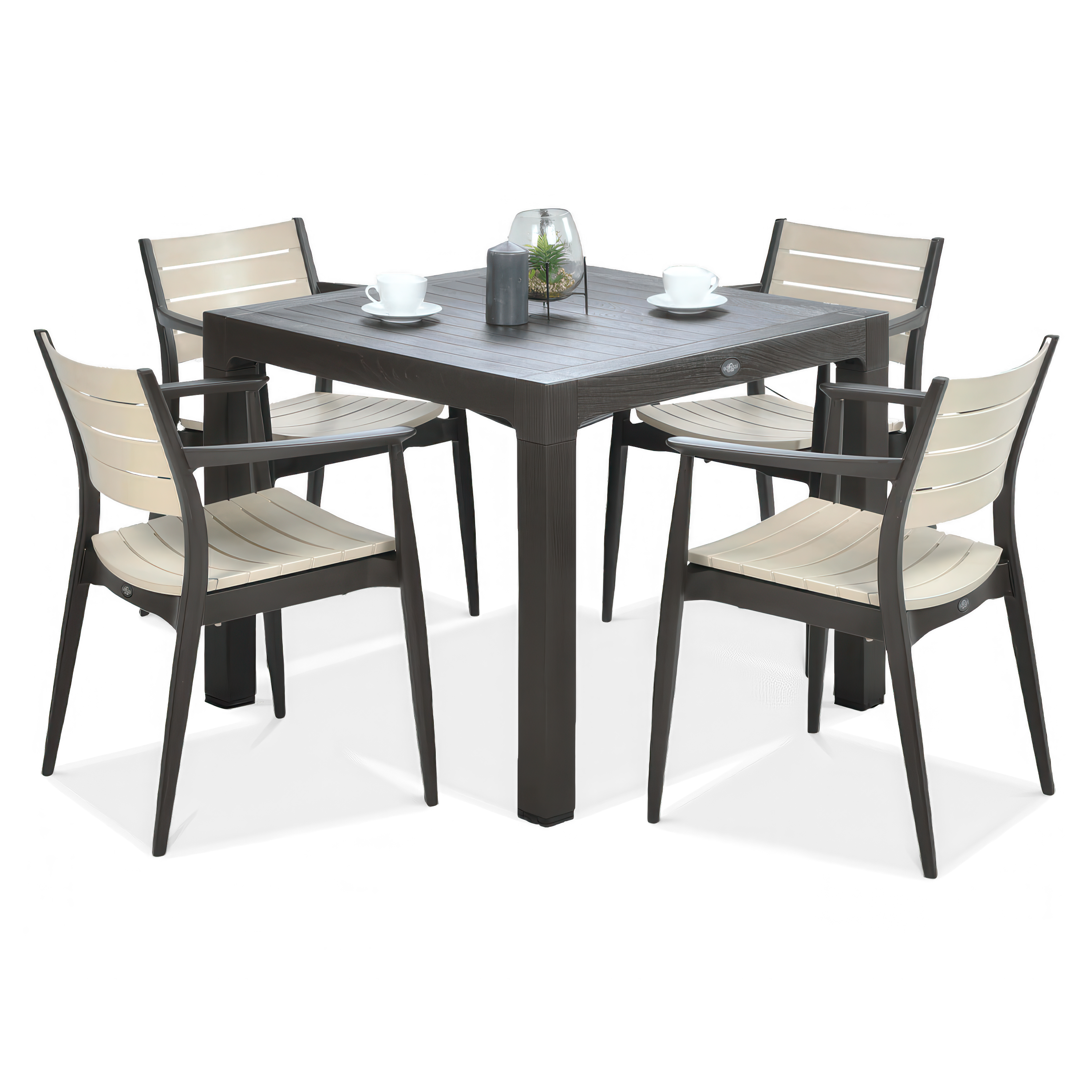 Zestaw jadalniany Novussi REGNUM 4+1 w kolorze brązowym/Cappuccino