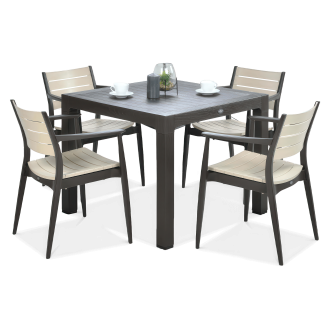 Zestaw jadalniany Novussi REGNUM 4+1 w kolorze brązowym/Cappuccino