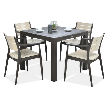 Zestaw jadalniany Novussi REGNUM 4+1 w kolorze brązowym/Cappuccino