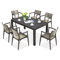 Novussi jídelní nábytek SEGINUS 6+1 hnědá/pouštní hnědá